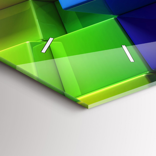 Orologio rettangolare Cubi colorati