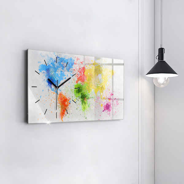 Orologio rettangolare Mappa del mondo su carta