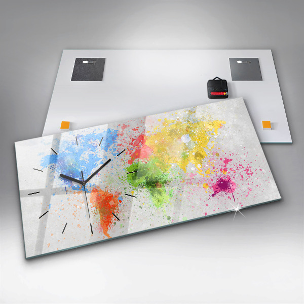 Orologio rettangolare Mappa del mondo su carta