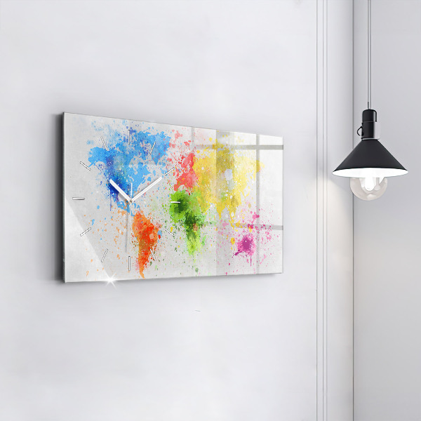 Orologio rettangolare Mappa del mondo su carta