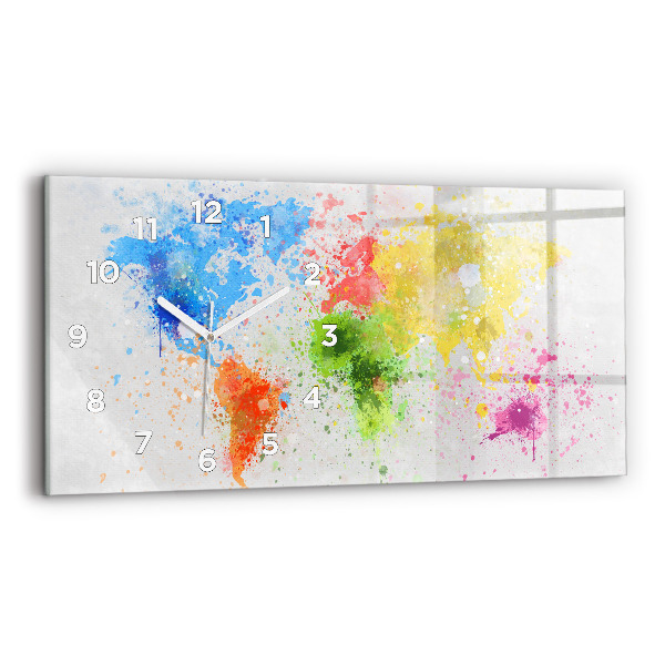 Orologio rettangolare Mappa del mondo su carta