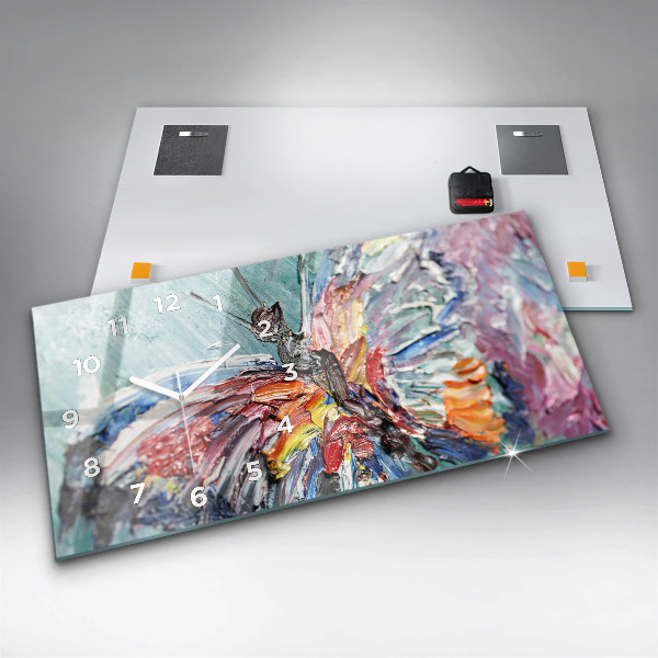 Orologio rettangolare Frammento di olio su tela