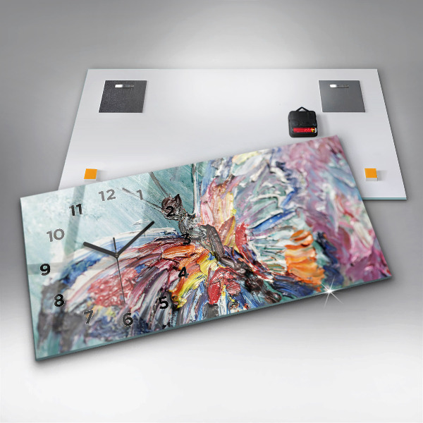 Orologio rettangolare Frammento di olio su tela