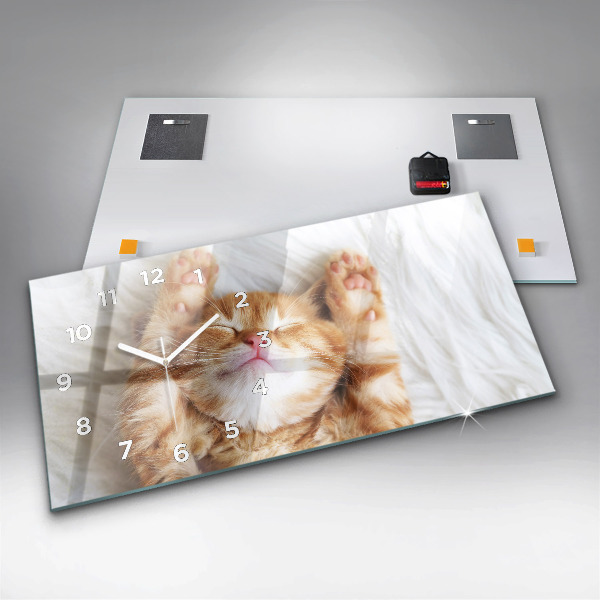 Orologio rettangolare Piccolo gattino addormentato