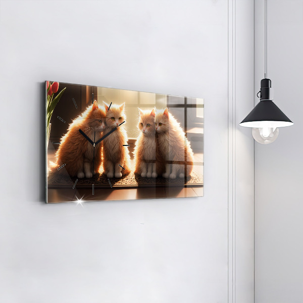 Orologi orizzontali Quattro gattini al sole
