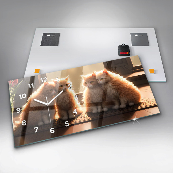 Orologi orizzontali Quattro gattini al sole