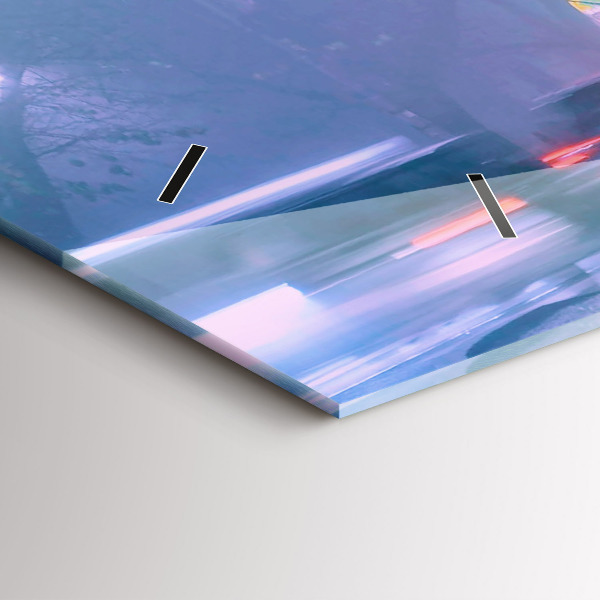 Orologio rettangolare Varsavia nella nebbia