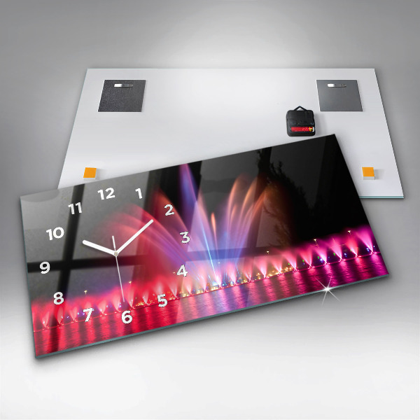 Orologio rettangolare Fontana di Wroclaw di notte