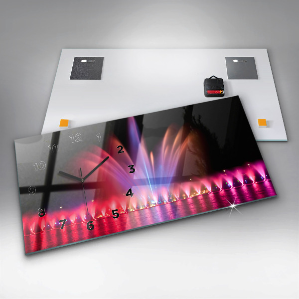 Orologio rettangolare Fontana di Wroclaw di notte