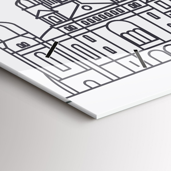 Orologio rettangolare Panorama dell'architettura di Lodz