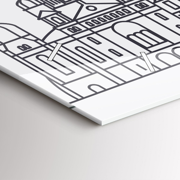 Orologio rettangolare Panorama dell'architettura di Lodz