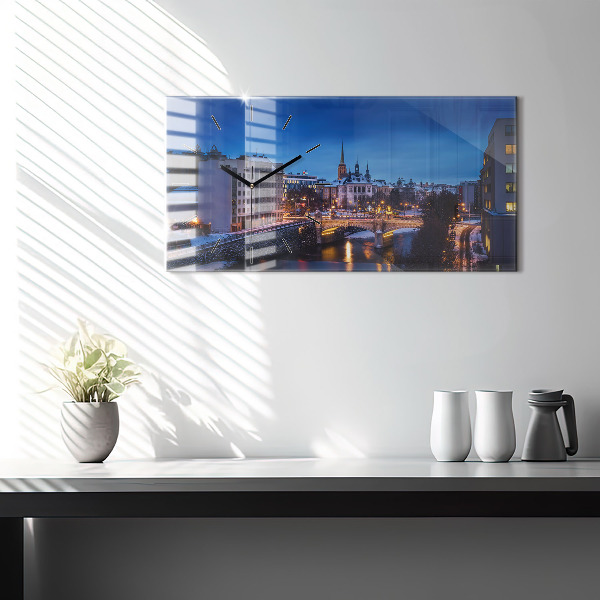 Orologio rettangolare Panorama della città di Pilsen