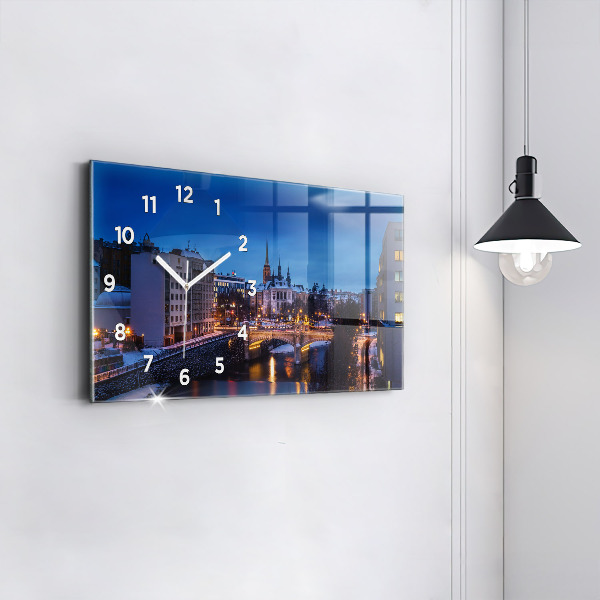 Orologio rettangolare Panorama della città di Pilsen