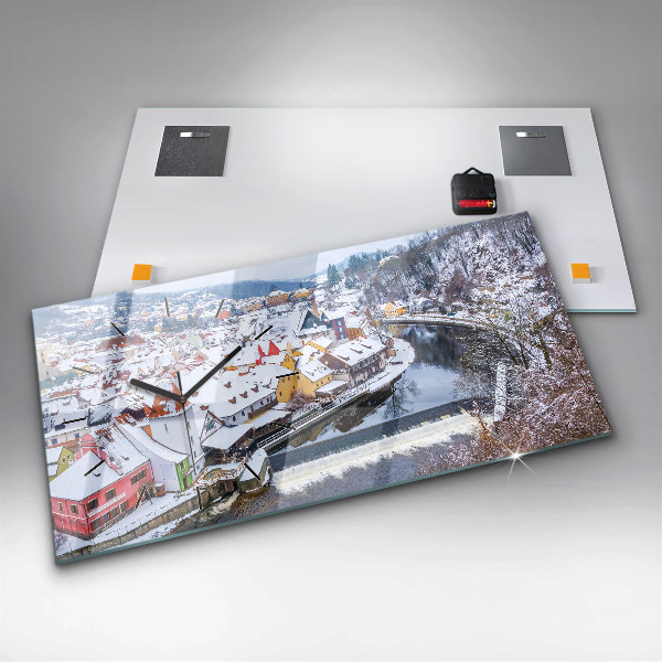 Orologio rettangolare Panorama della città in inverno