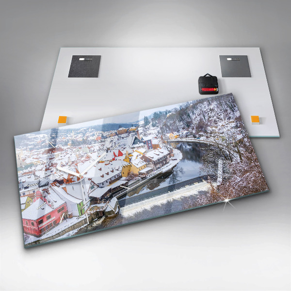 Orologio rettangolare Panorama della città in inverno