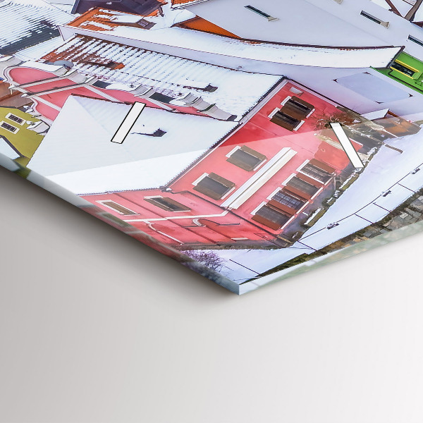 Orologio rettangolare Panorama della città in inverno