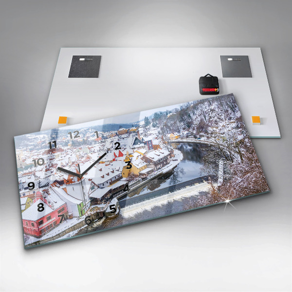 Orologio rettangolare Panorama della città in inverno