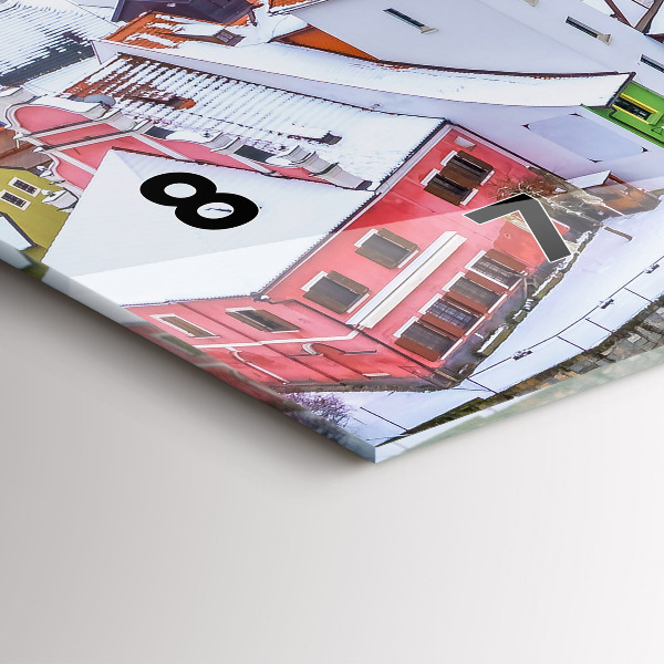 Orologio rettangolare Panorama della città in inverno