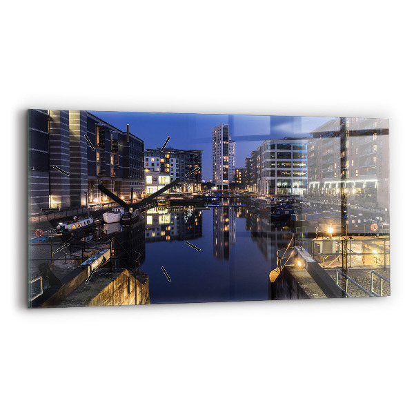 Orologio rettangolare La città illuminata di notte