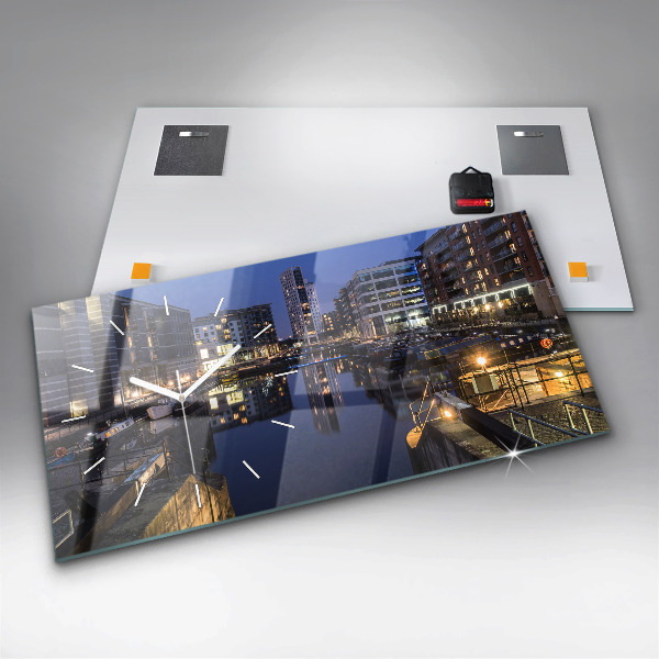 Orologio rettangolare La città illuminata di notte