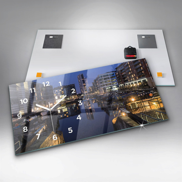 Orologio rettangolare La città illuminata di notte