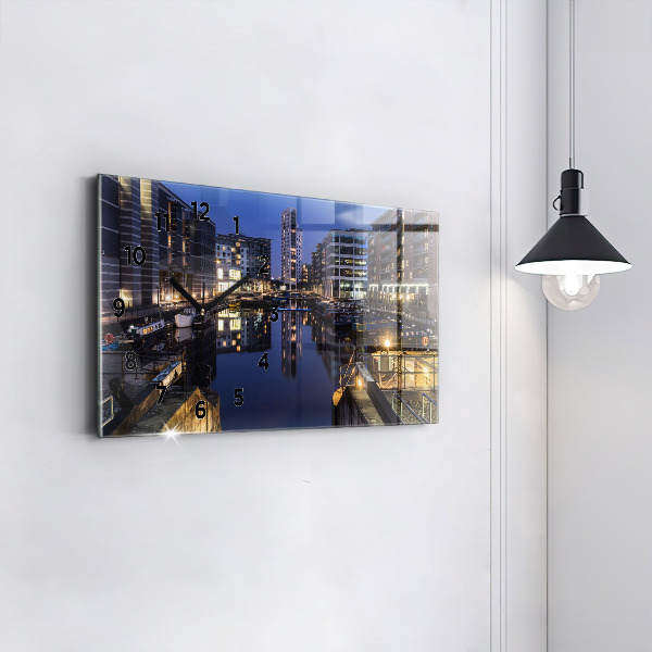 Orologio rettangolare La città illuminata di notte