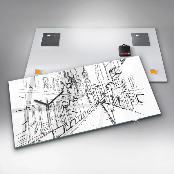 Orologio rettangolare Disegno della città della Provenza