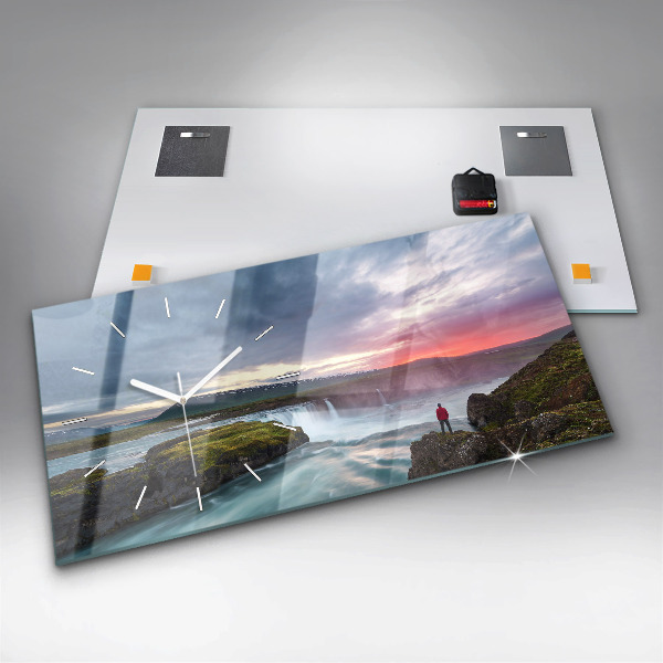 Orologio rettangolare Paesaggio con cascata