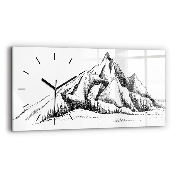 Orologio rettangolare Montagne disegnate