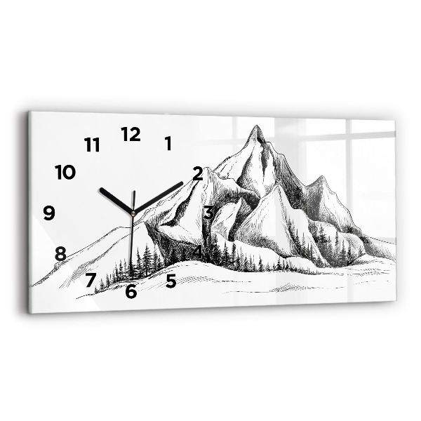 Orologio rettangolare Montagne disegnate