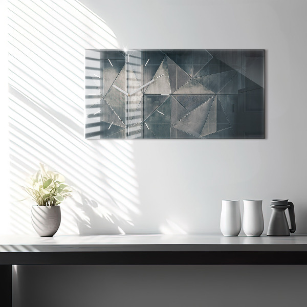 Orologio rettangolare Triangoli astratti in metallo