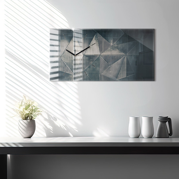 Orologio rettangolare Triangoli astratti in metallo