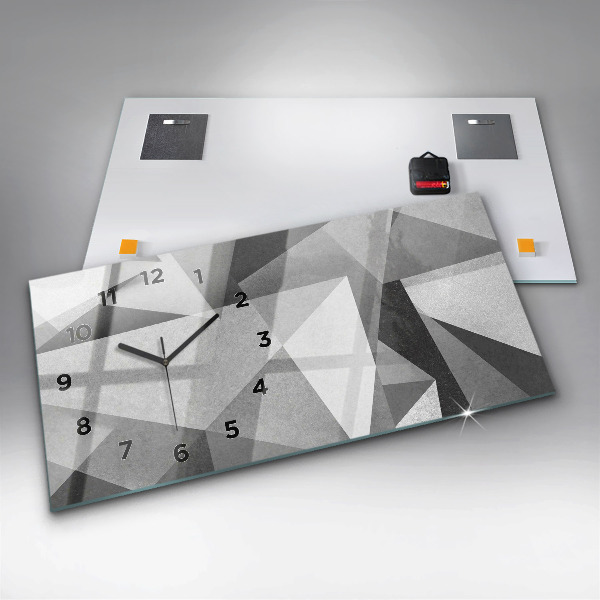 Orologio rettangolare Astrazione geometrica grigia