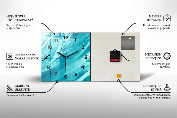 Orologio rettangolare Astrazione geometrica grigia