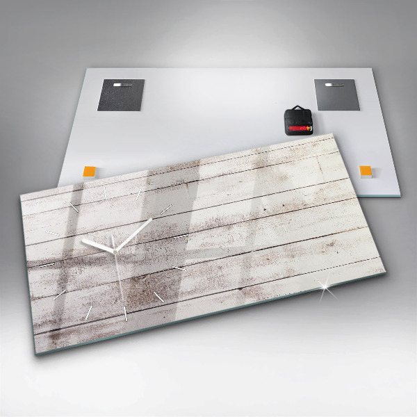 Orologio rettangolare Tavole di legno chiaro