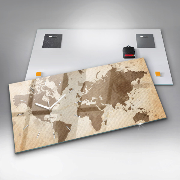 Orologio rettangolare Mappa dipinta del mondo