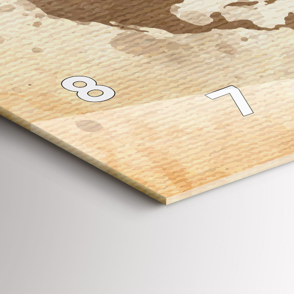 Orologio rettangolare Mappa dipinta del mondo