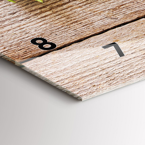 Orologio rettangolare Fiori su legno