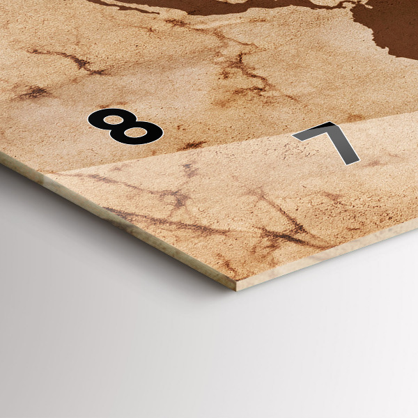 Orologio rettangolare Mappa del mondo d'epoca