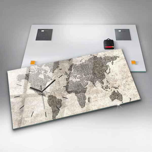 Orologi orizzontali Giornale con mappa del mondo