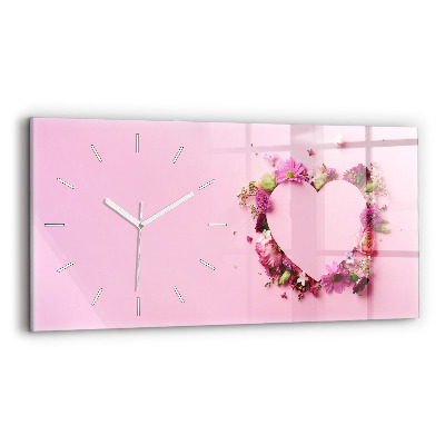 Orologio rettangolare Cuore di fiori