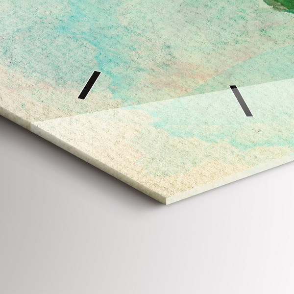 Orologio rettangolare Mappa del mondo ad acquerello