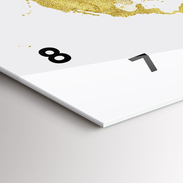 Orologio rettangolare Mappa dorata del mondo