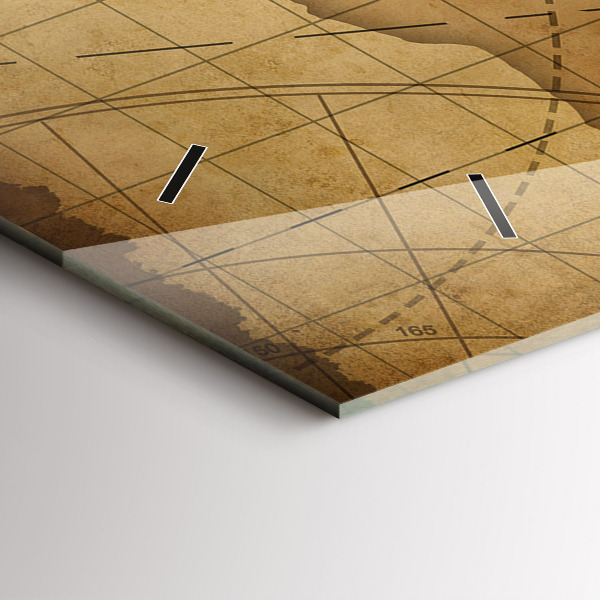 Orologio rettangolare Mappa del mondo d'epoca