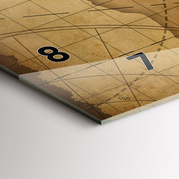 Orologio rettangolare Mappa del mondo d'epoca