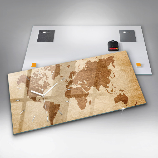 Orologio rettangolare Mappa del mondo in stile antico