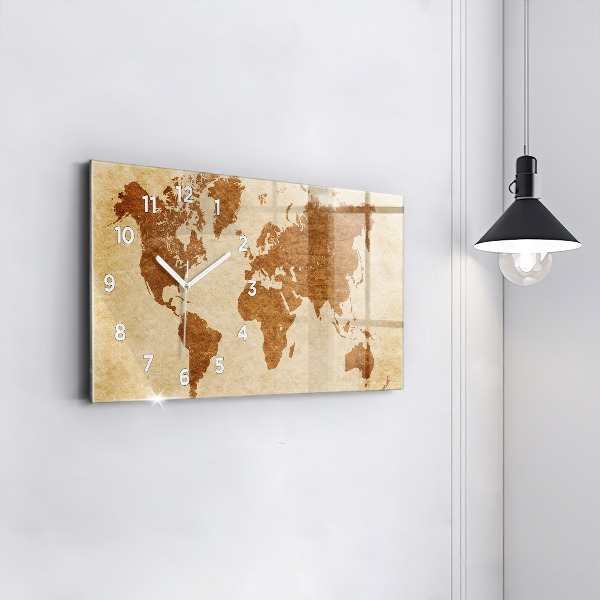 Orologio rettangolare Mappa del mondo in stile antico