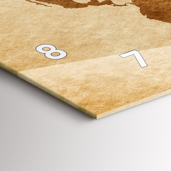 Orologio rettangolare Mappa del mondo in stile antico