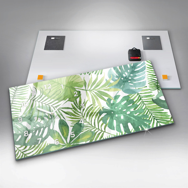 Orologio rettangolare Foglie verdi