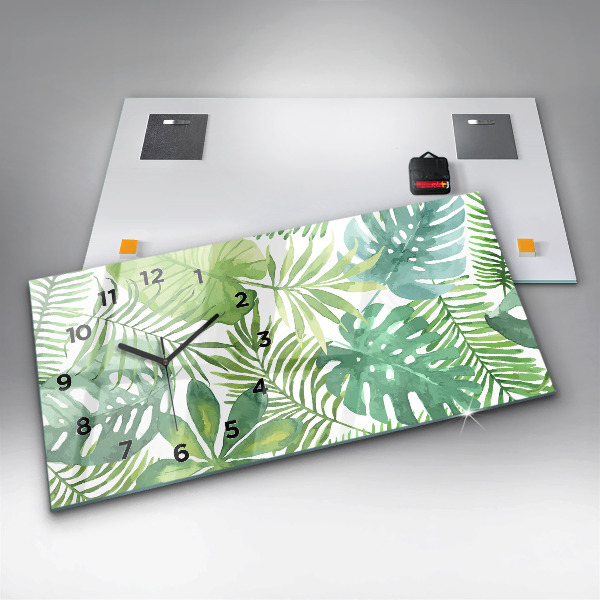 Orologio rettangolare Foglie verdi